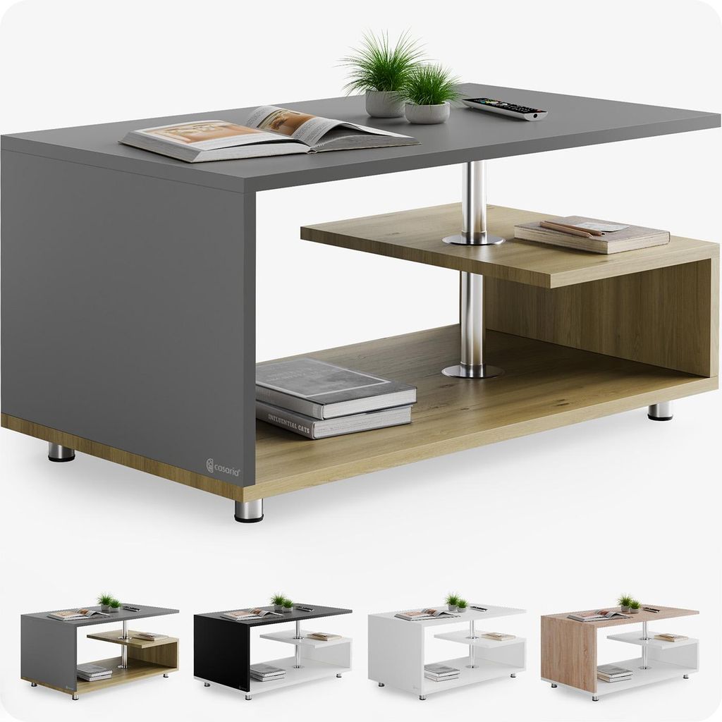 CASARIA® Tavolino Orlando 95x55x50cm 3 Ripiani Legno Immagine del prodotto 