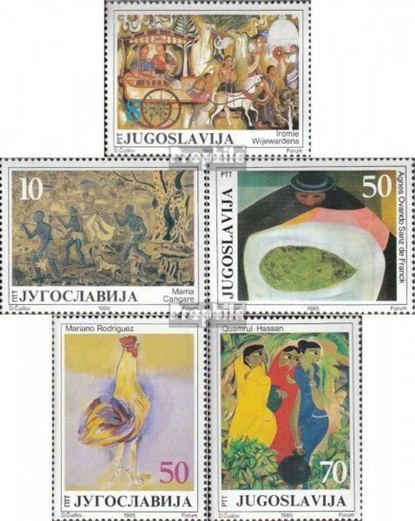 Briefmarken Jugoslawien 1985 Mi 2132-2136 (kompl.Ausg.) postfrisch Kunst