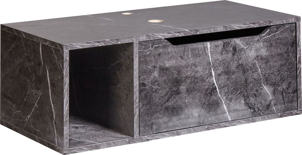 BELIANI Hänge Waschbeckenunterschrank Schwarz MDP-Platte Produktbild 