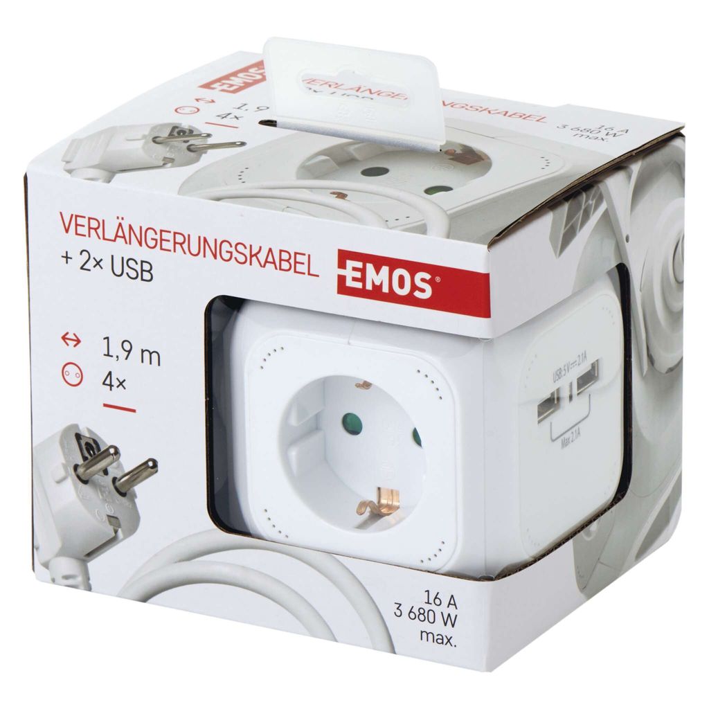 EMOS Cube, Steckdosenwürfel mit 4 Steckdosen und 2 Produktbild 11