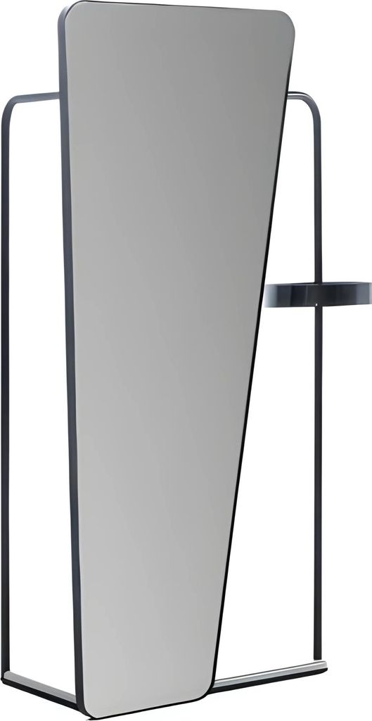 Standspiegel Spiegel Schublade Regal Kleiderbügel Metall Schwarz Deko