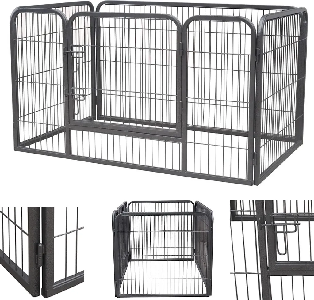 Enclos chiots robuste métal : finies les fugues avec ce parc pliable