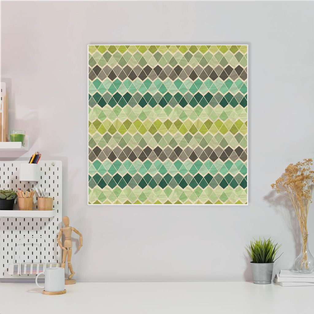 Design Stahlmagnettafel Quadratisch 50x50cm Vier Farben Grün