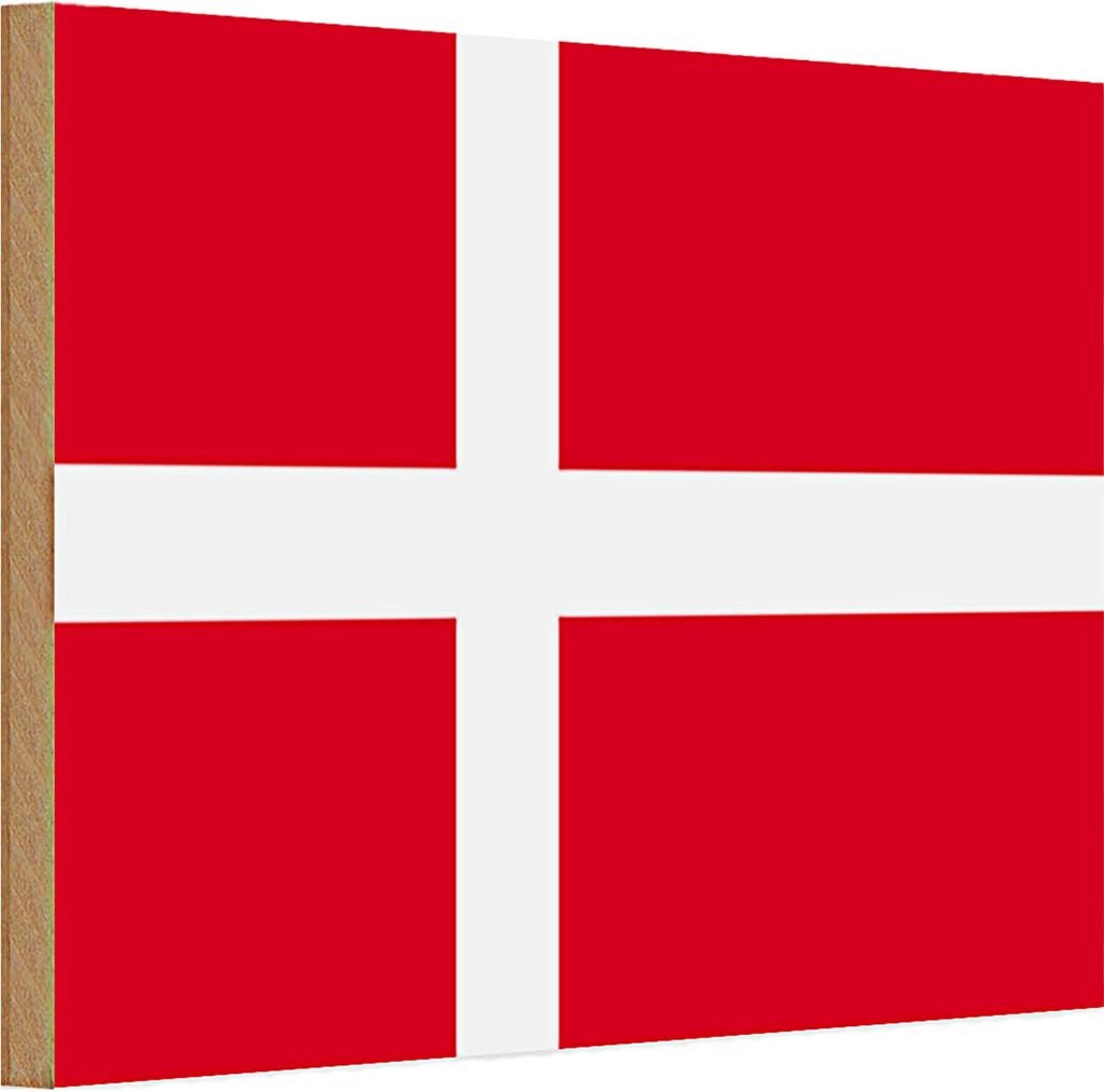 Holzschild Flagge Dänemark 30x20cm Flag of Denmark