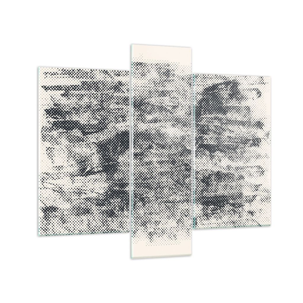 Bilder auf glas - 3 Teile - Schwarz Hintergrund Farbe - 95x80cm - Glasbilder - Wandbilder - Bilder - zum Aufhängen bereit - Wanddekoration aus Gla...