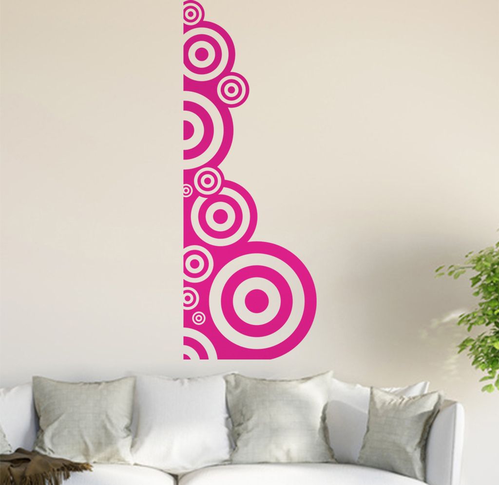 Retro Kreise Wandtattoo in 6 Größen - Wandaufkleber Wall Sticker - Dekoration, Küche, Wohnzimmer, Schlafzimmer, Badezimmer