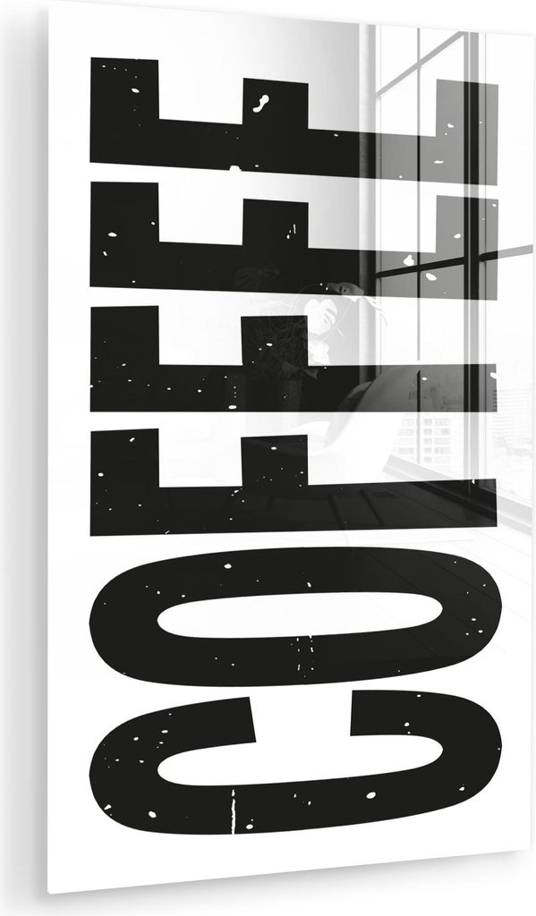 MuchoWow Glasbilder - Bilder auf Wandbild - Foto auf Glas Kaffee - Dekoration - Japandi - Vintage 40x60 cm Wanddekoration aus Glas - Acrylglasbild ...