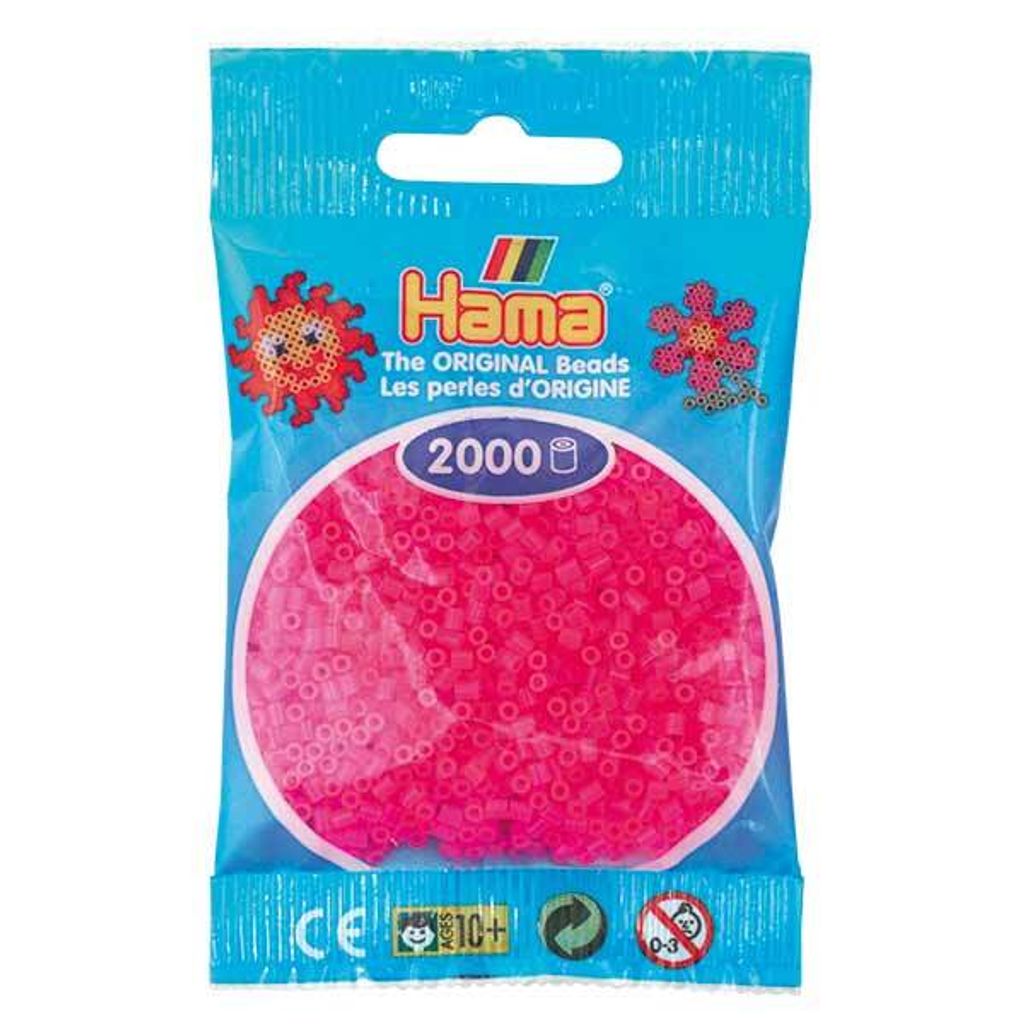 Hama Mini-Bügelperlen 2000 im Beutel neon-fuchsia