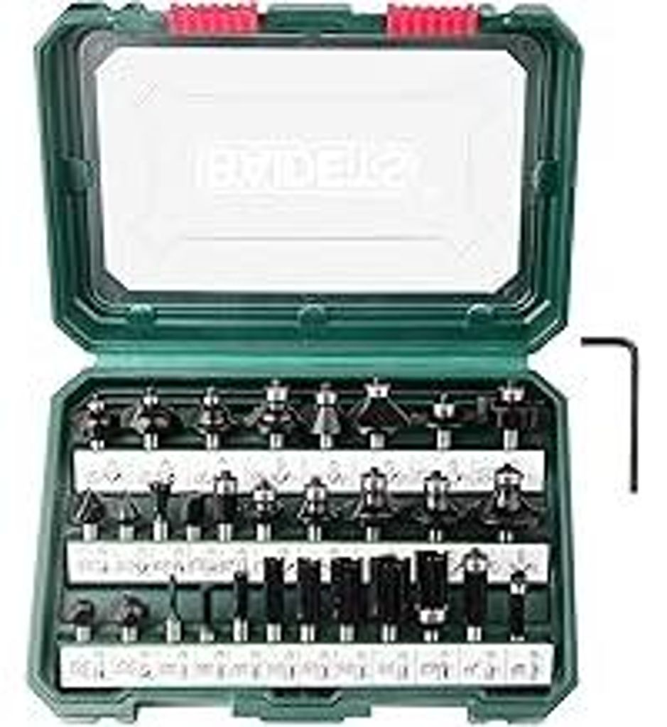 Pro 30tlg. Fräser Set für Holz - Hartmetall Fräsersatz, Zubehör Oberfräsen mit 8mm Schaft.