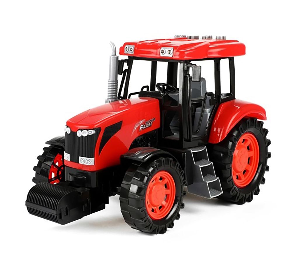 TRAKTOR mit Licht Ton Friktionsantrieb 27cm Rot Spielzeugtraktor Spielzeug Fahrzeug Bauer Bauernhof Kinder Geschenk 52