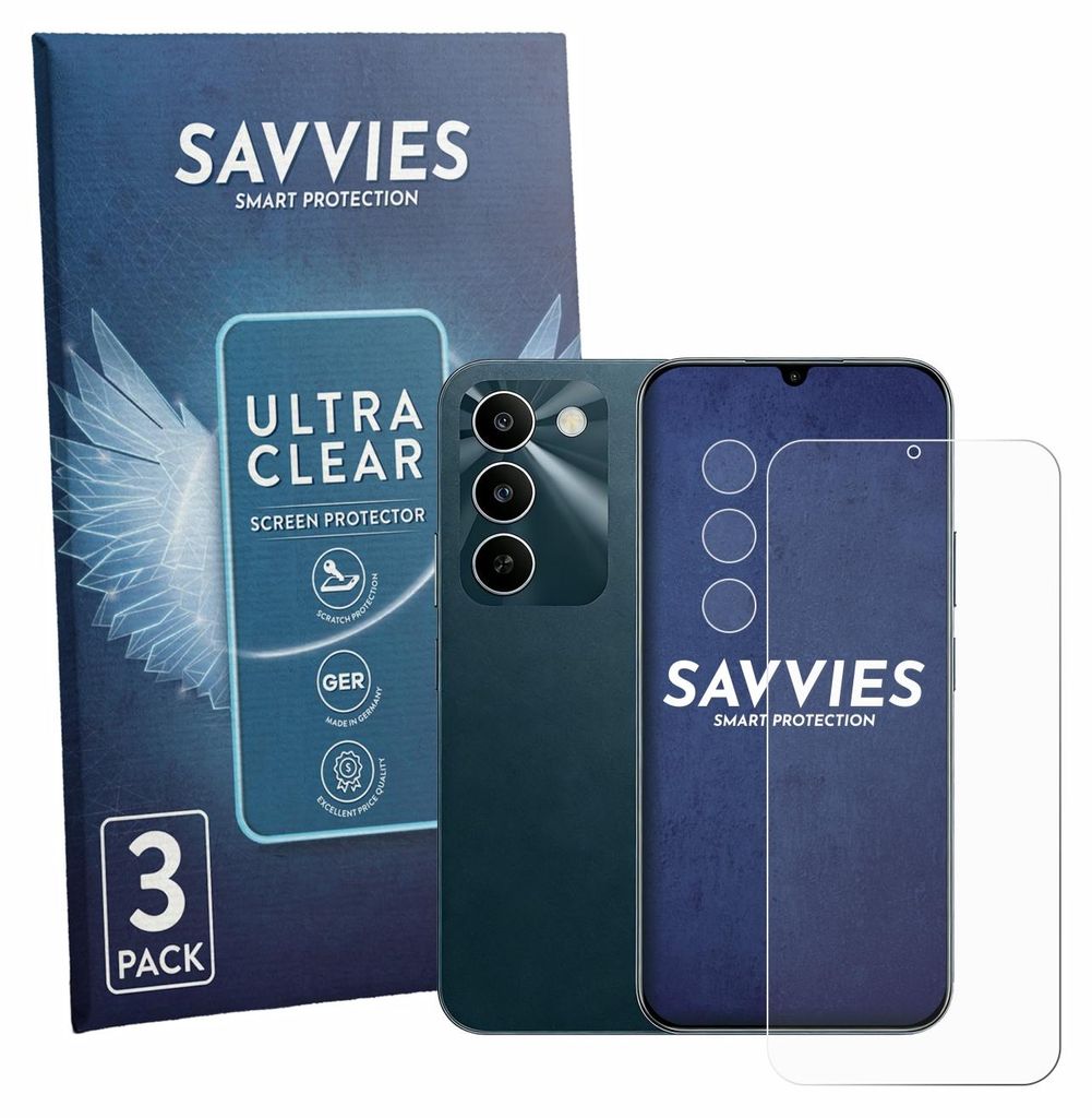 6x Für realme C100 5G (Display+Kamera) Schutzfolie Savvies Displayschutz Display Schutz Folie Klar Transparent