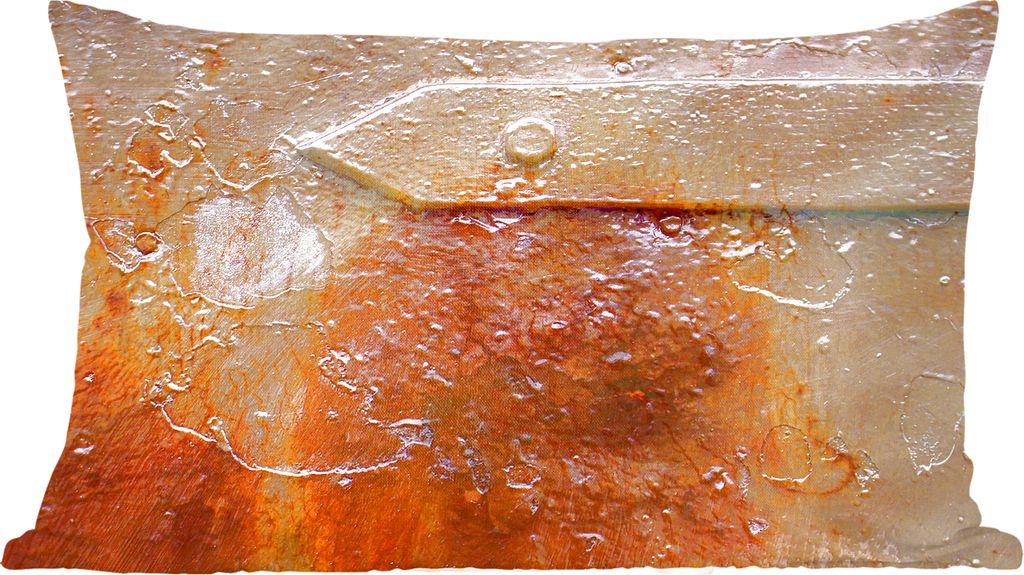 MuchoWow Zierkissen Sofakissen Wohnzimmer Dekokissen 60x40 cm Rost - Retro - Stahl - Eisen - Kopfkissen - Polster mit Foto