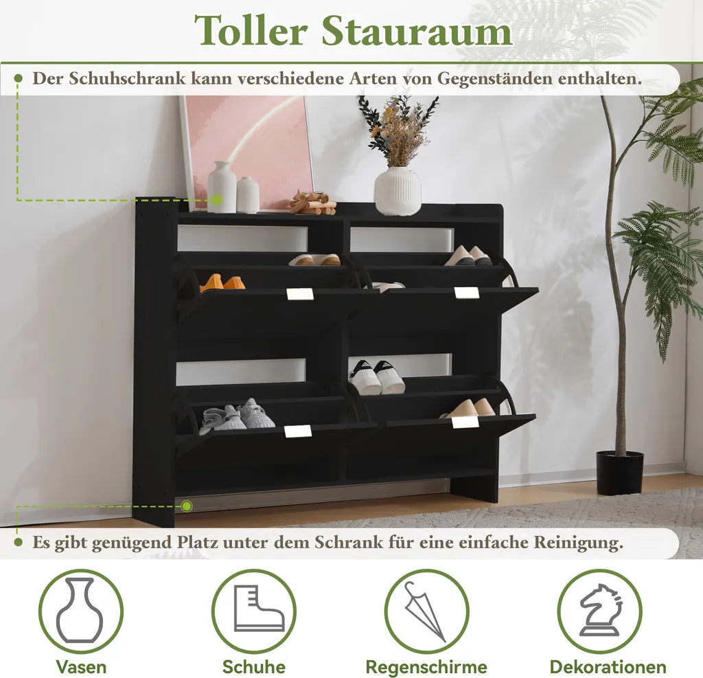 Commode à Chaussures Gain de Place : Solution de Rangement Largeur 110cm - 3