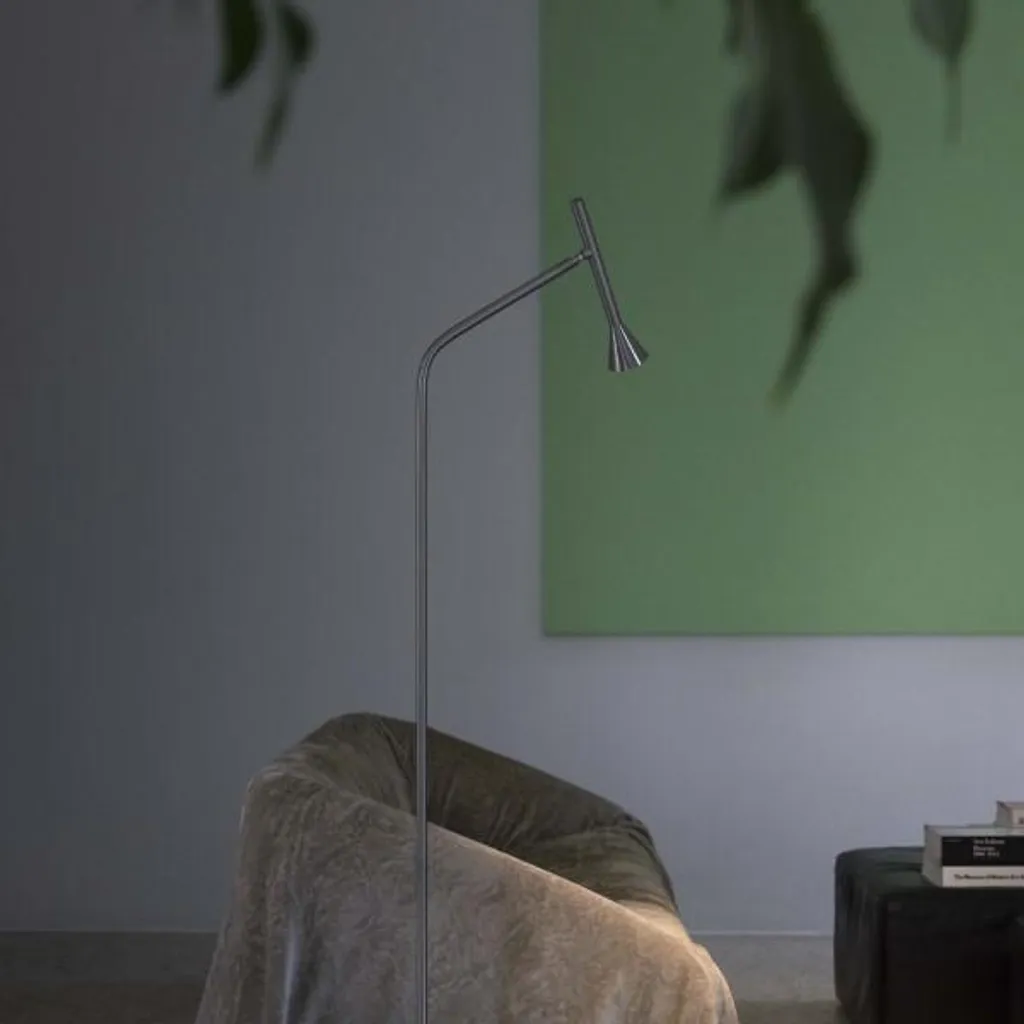 Lampadaire LED Moderne Anti-Éblouissement Chrome pour Éclairage Doux