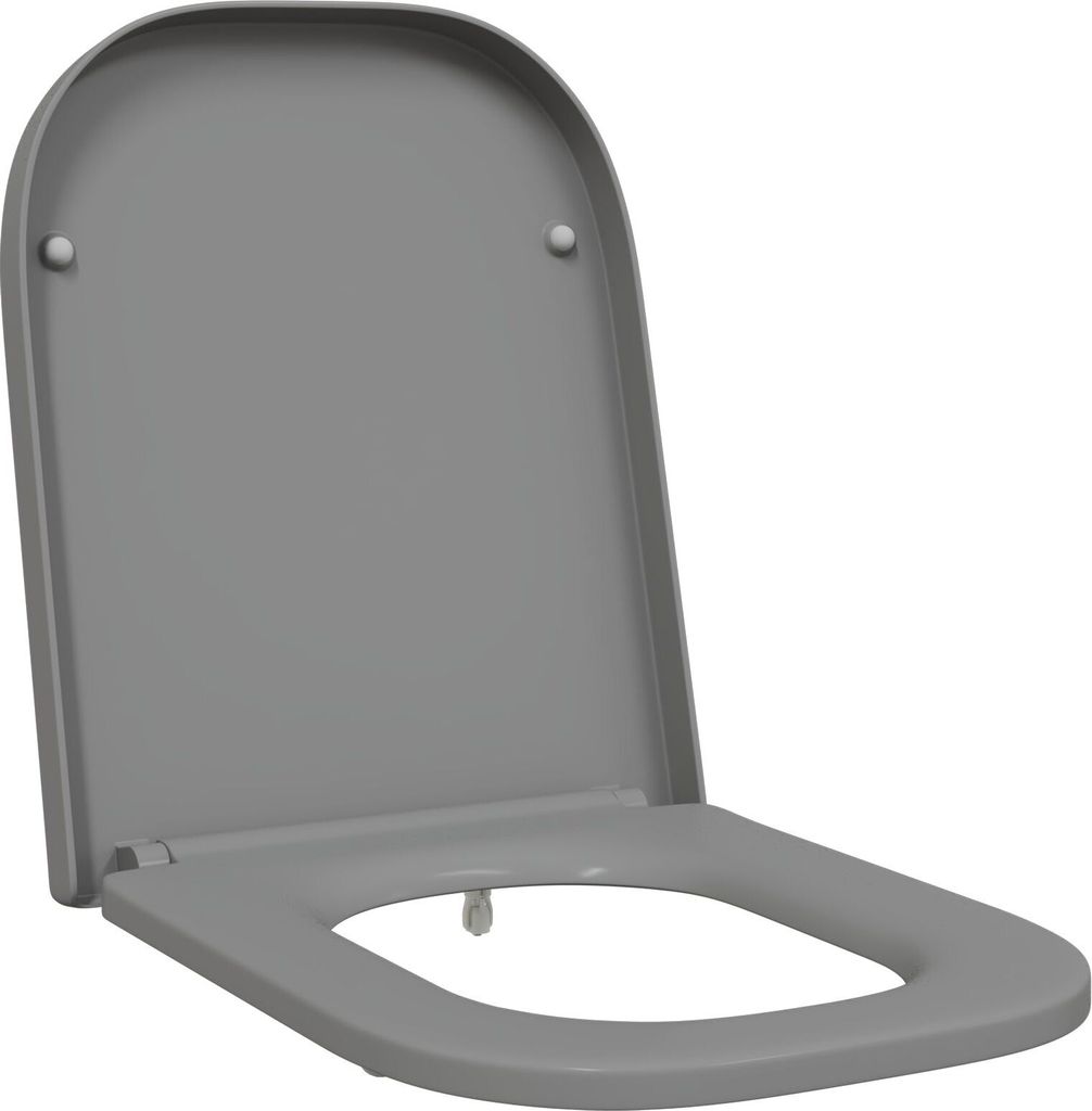 Möbel Toilettendeckel mit Schnellverschluss und sanftem Schließen Duroplast Grau - WC-Sitze 42002359
