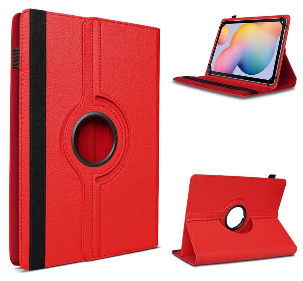 Tablet Hülle für Samsung Galaxy Tab S6 Lite Tasche Schutz Case Cover 360 DrehbarFarbe 360 Uni:Rot
