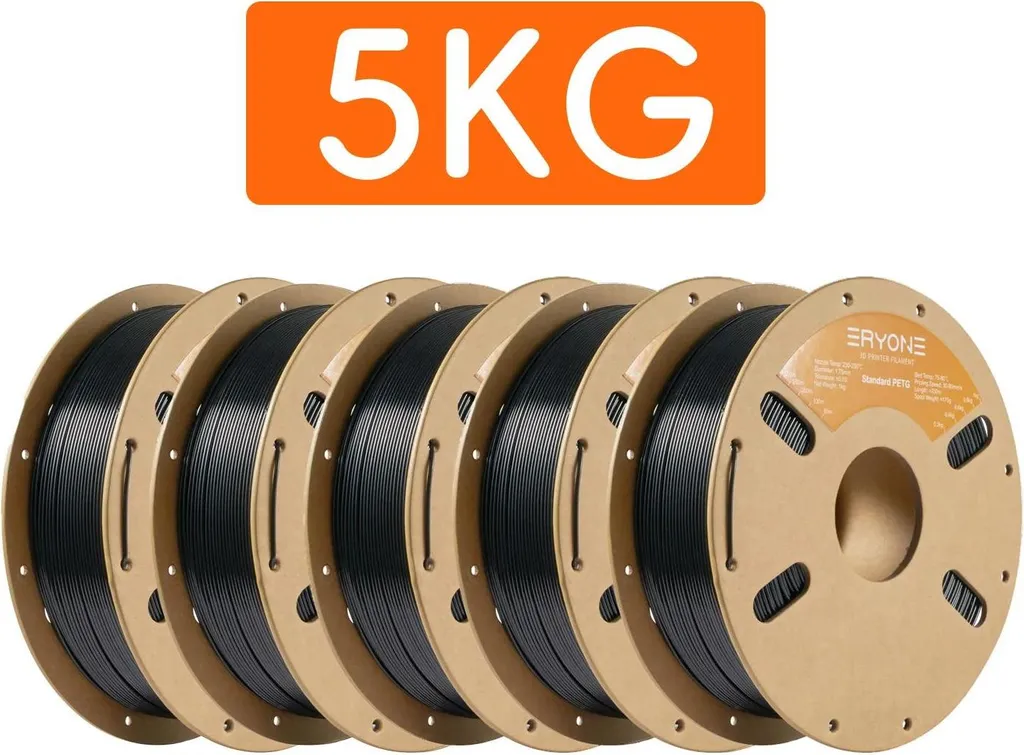 Filament PETG Noir 5kg - Excellente Adhérence et Résistance Choc FDM 3D - 2