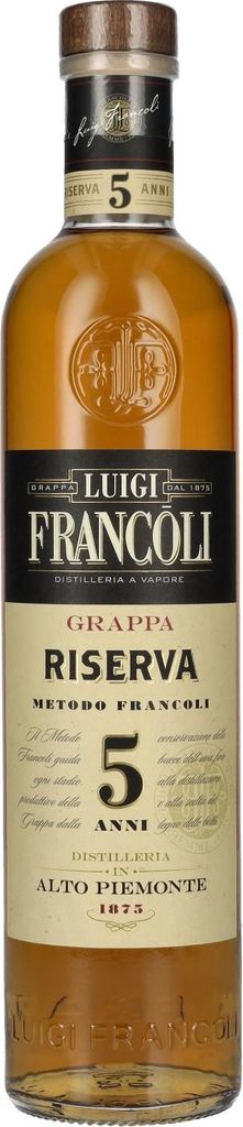 Luigi Francoli Grappa Riserva 5 Years 700ml 41,5% Vol.
