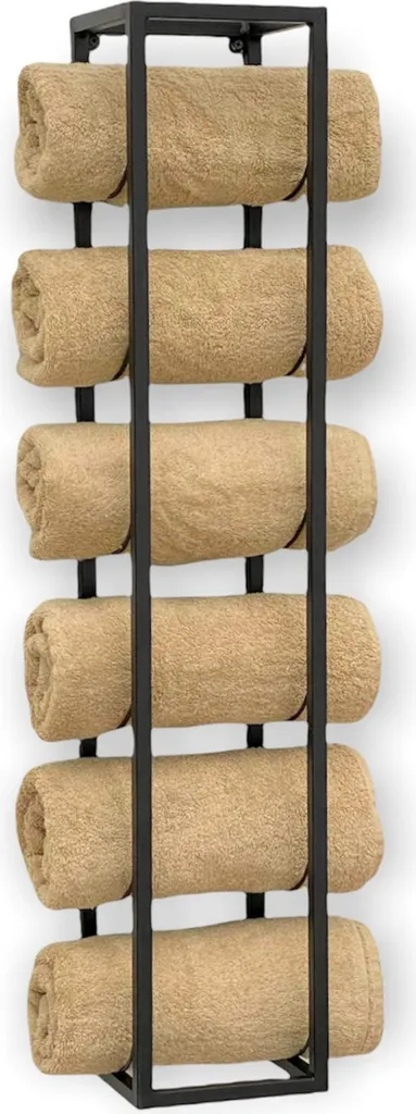 Portasciugamani Moderno DanDiBo 96243 Metallo Nero da Muro 80cm
