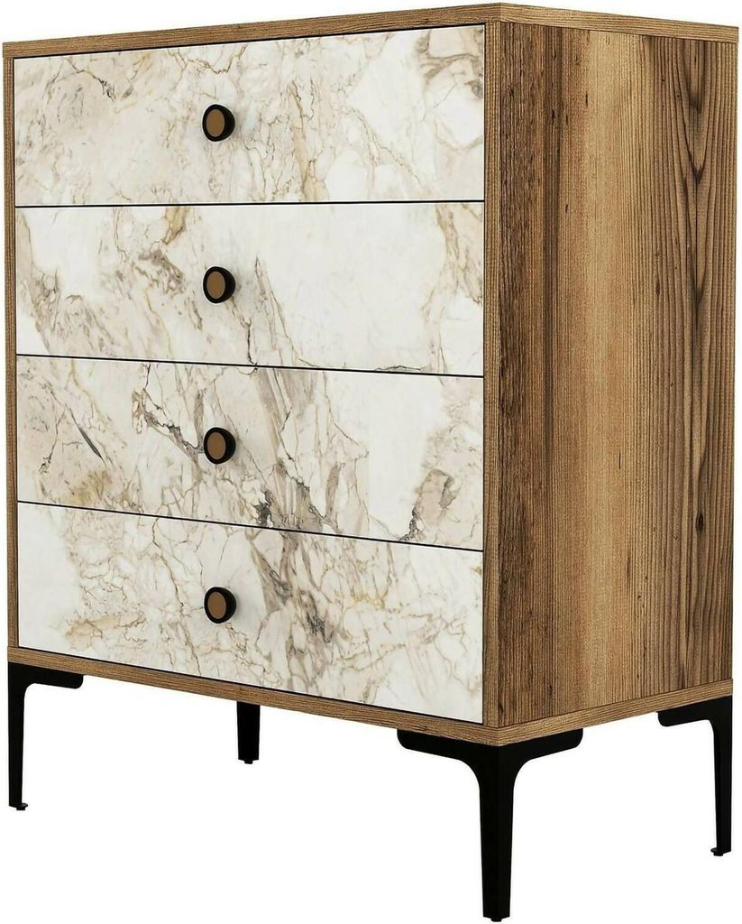 Dmora Kommode Aether 76x40x90.7h cm Braun 4 Schubladen