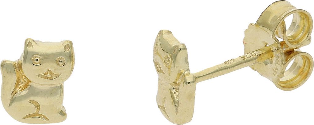 JuwelmaLux Ohrstecker Katzen 925 Silber Gold plattiert JL20-06-0863