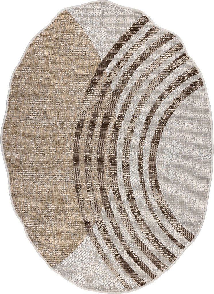 ORGANIC 2767 Sisalteppich Geometrisch Ecru / natur – moderne unregelmäßige Form beige 133x190 cm