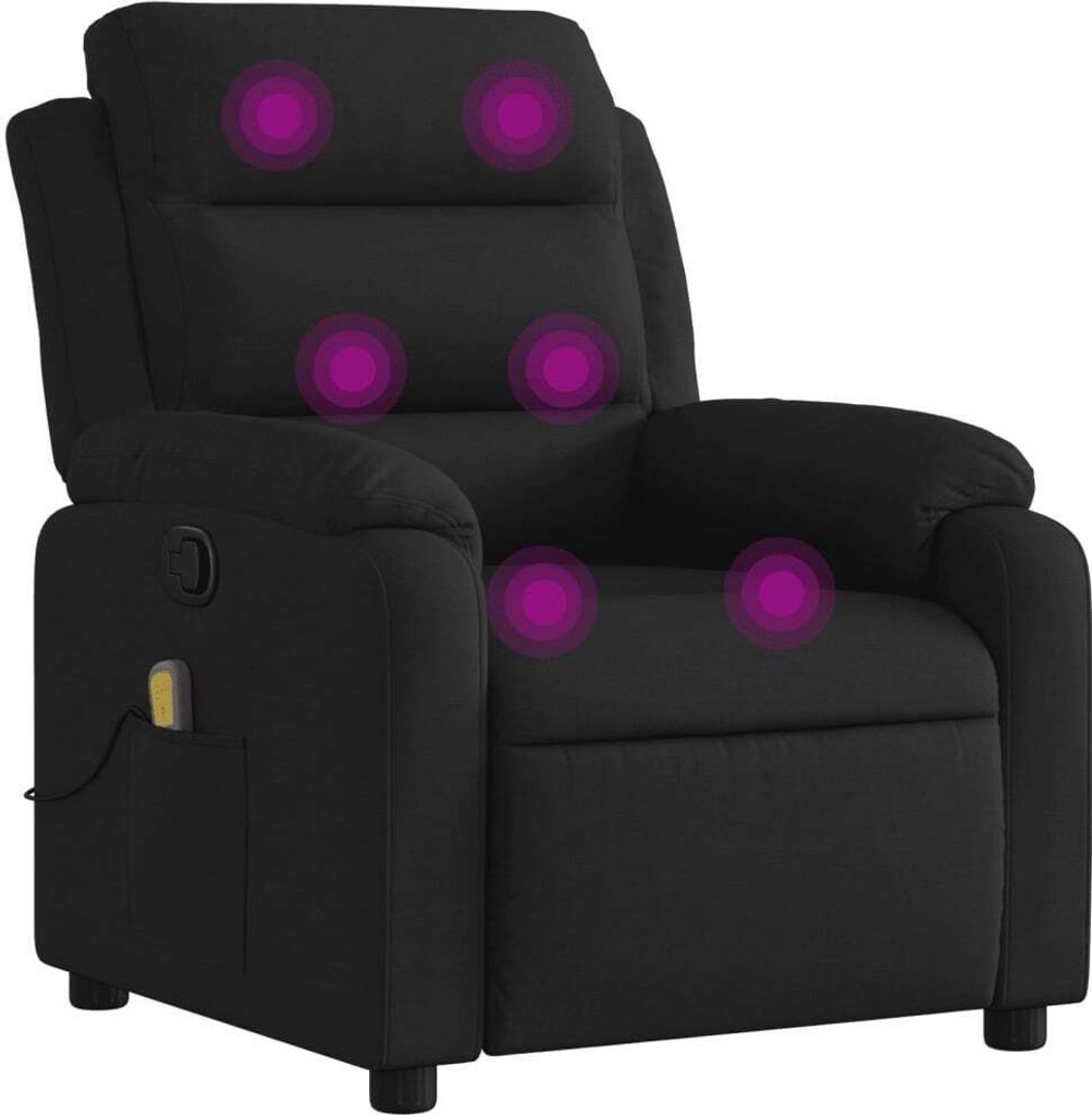 masážne kreslo vidaXL Black Fabric Obrázok produktu 