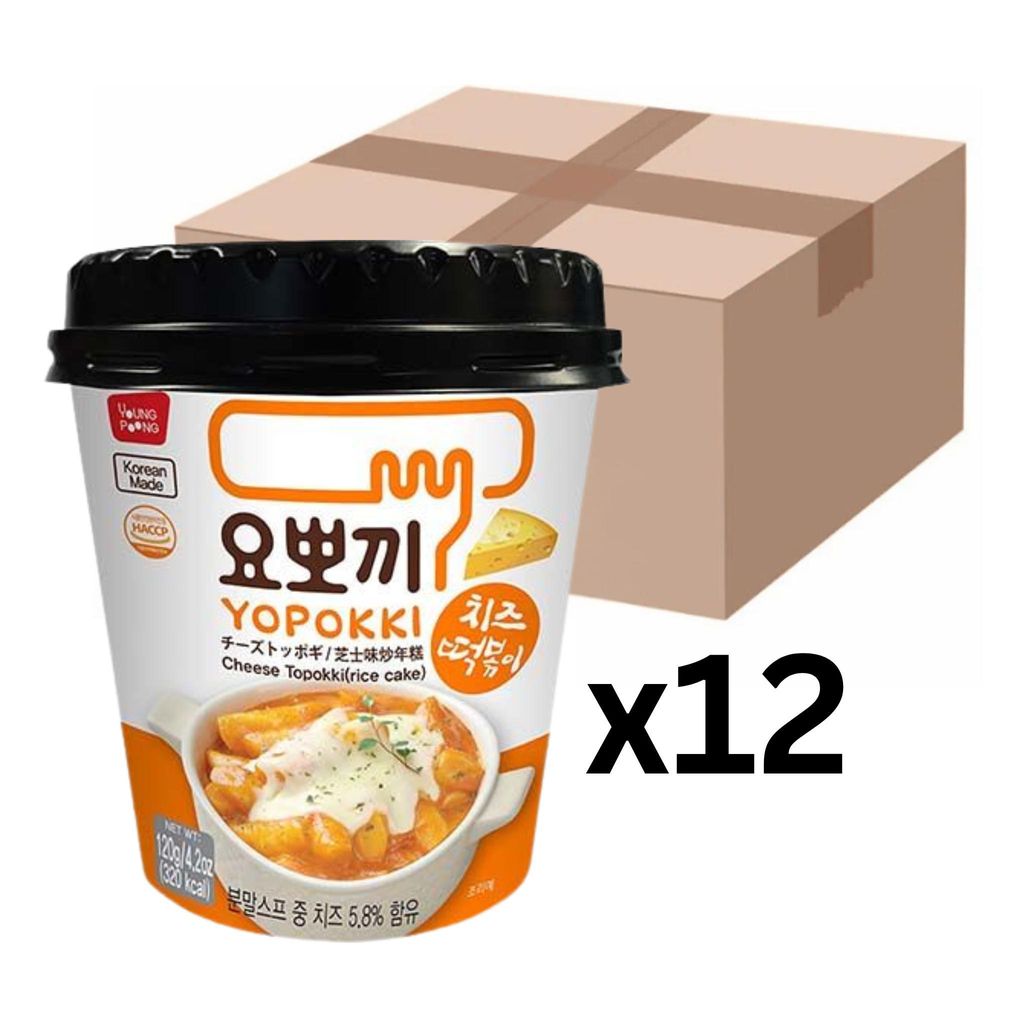 12er-Pack YOPOKKI Reiskuchen Tteokbokki Topokki Käse Cup 120g