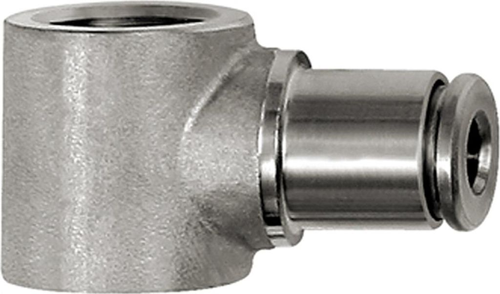 Riegler L-Ringstück, G 1/4, für Schlauch-Außen-Ø 10 mm, Edelstahl 1.4404