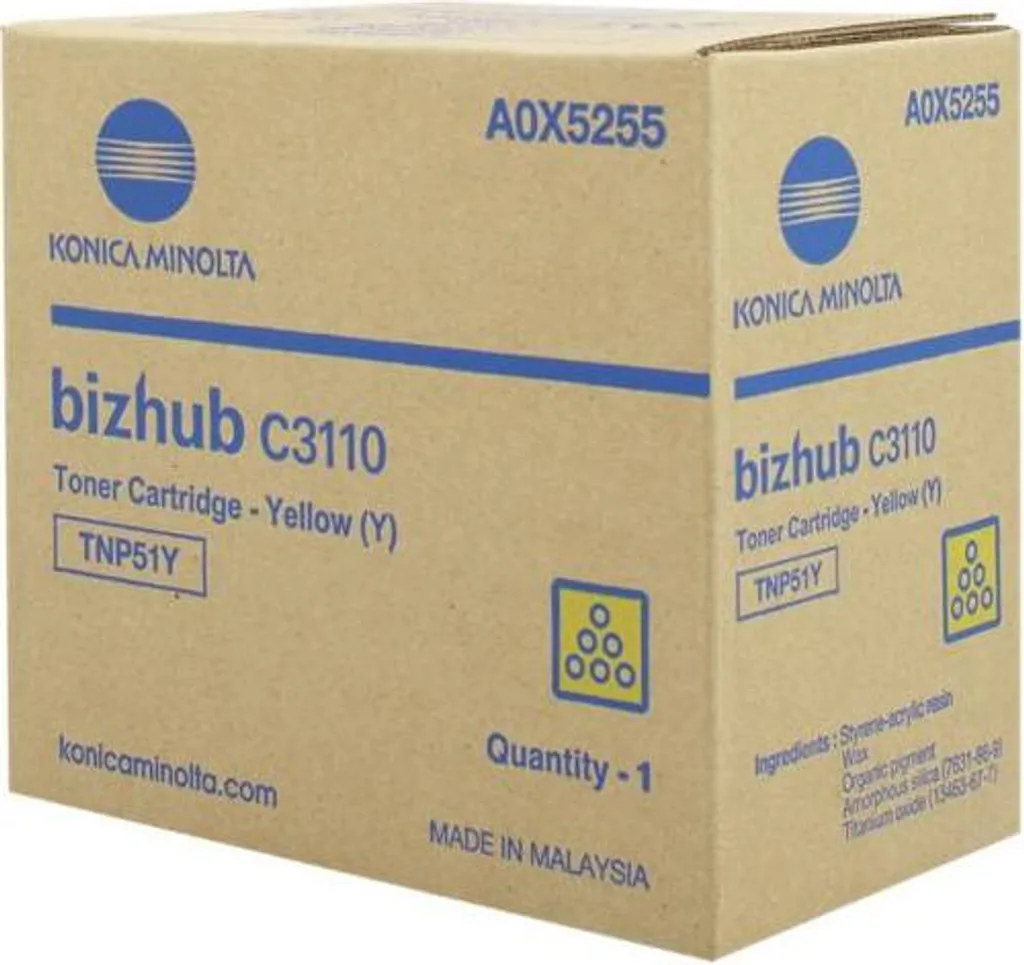 Toner Konica Minolta TNP-51Y A0X5255 Giallo - Originale 5000 Pagine