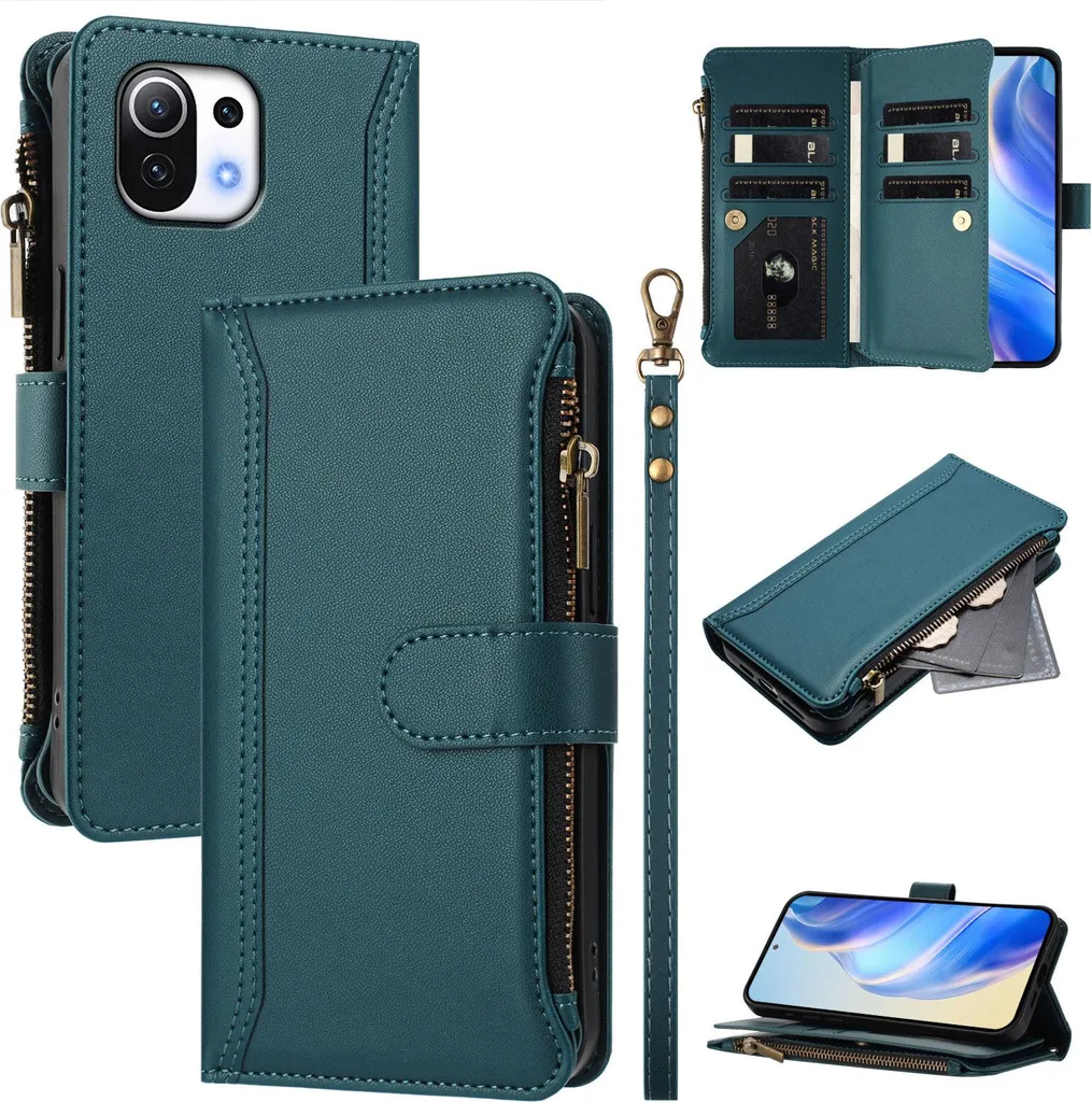 Custodia Portafoglio Premium Xiaomi Mi 11 Lite 5G Verde - Design Pro