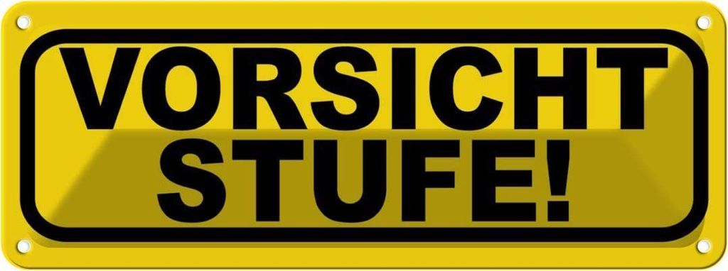 vianmo Blechschild 10x27 cm Vorsicht Stufe Warnschild Hinweisschild Sicherheit