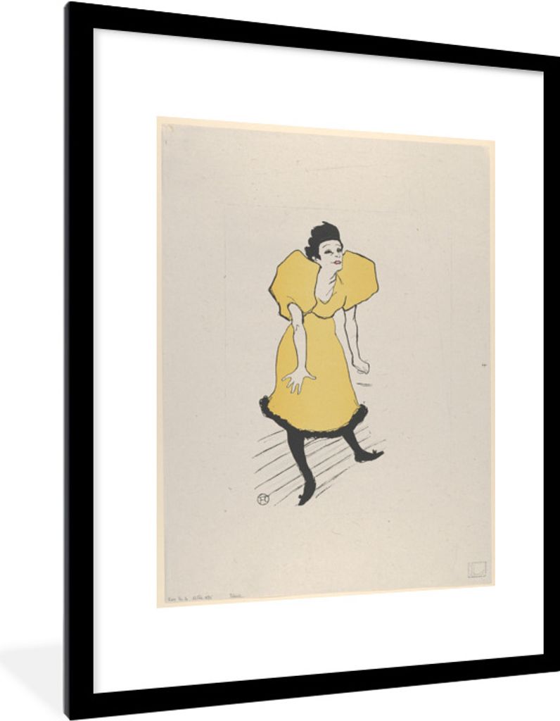 MuchoWow Gerahmtes Poster Polar - Gemälde von Henri de Toulouse-Lautrec 60x80 cm - Poster mit Schwarzem Bilderrahmen Wandposter Rahmen Foto Bild...