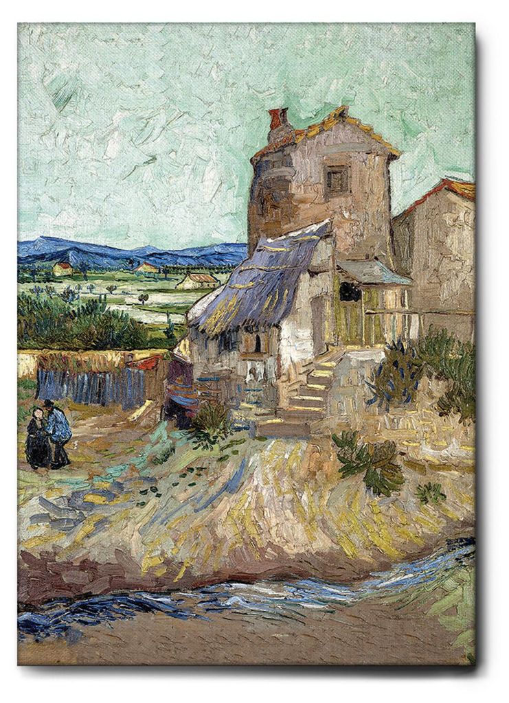 Giallobus - Das Haus von La Crau - Vincent Van Gogh - 70L x 100W cm - Bild - Leinwand mit Standardrahmen