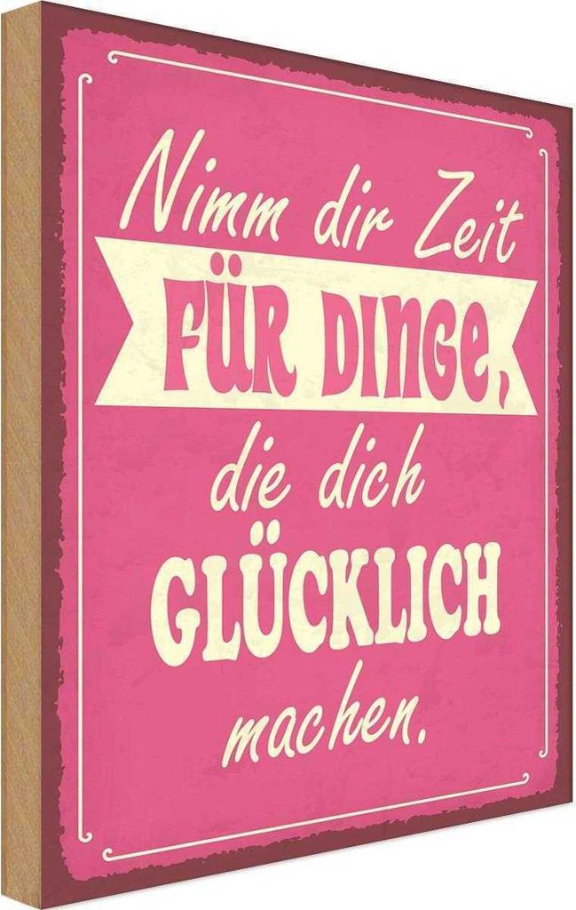 vianmo Holzschild 40x30 cm Nimm Zeit für Dinge glücklich Dekoration