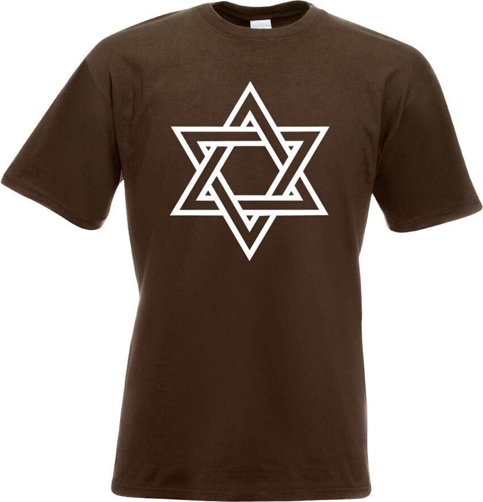 Kiwistar - T-Shirt - Chocolate - Davidstern Judentum Motiv Bedruckt Funshirt Design Print - mit Motiv Bedruckt - Funshirt Design - Sport - Freizeit...
