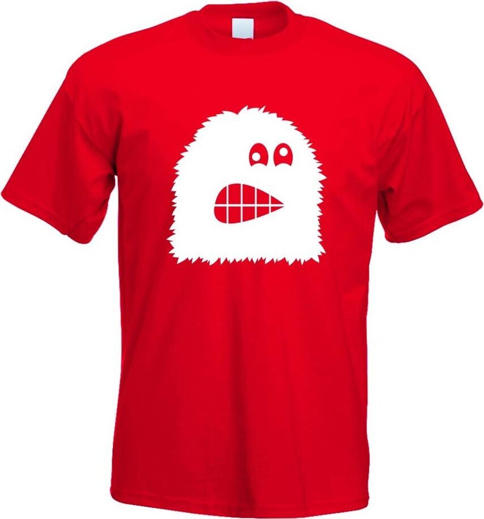 Kiwistar - T-Shirt - rot - Fuzzy Monster Comic Motiv Bedruckt Funshirt Design Print - mit Motiv Bedruckt - Funshirt Design - Sport - Freizeit - Her...