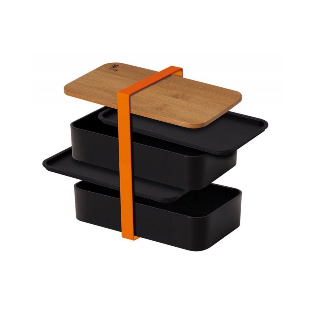 Lunchbox voor twee personen met bamboe deksel, model 20537 Productafbeelding 