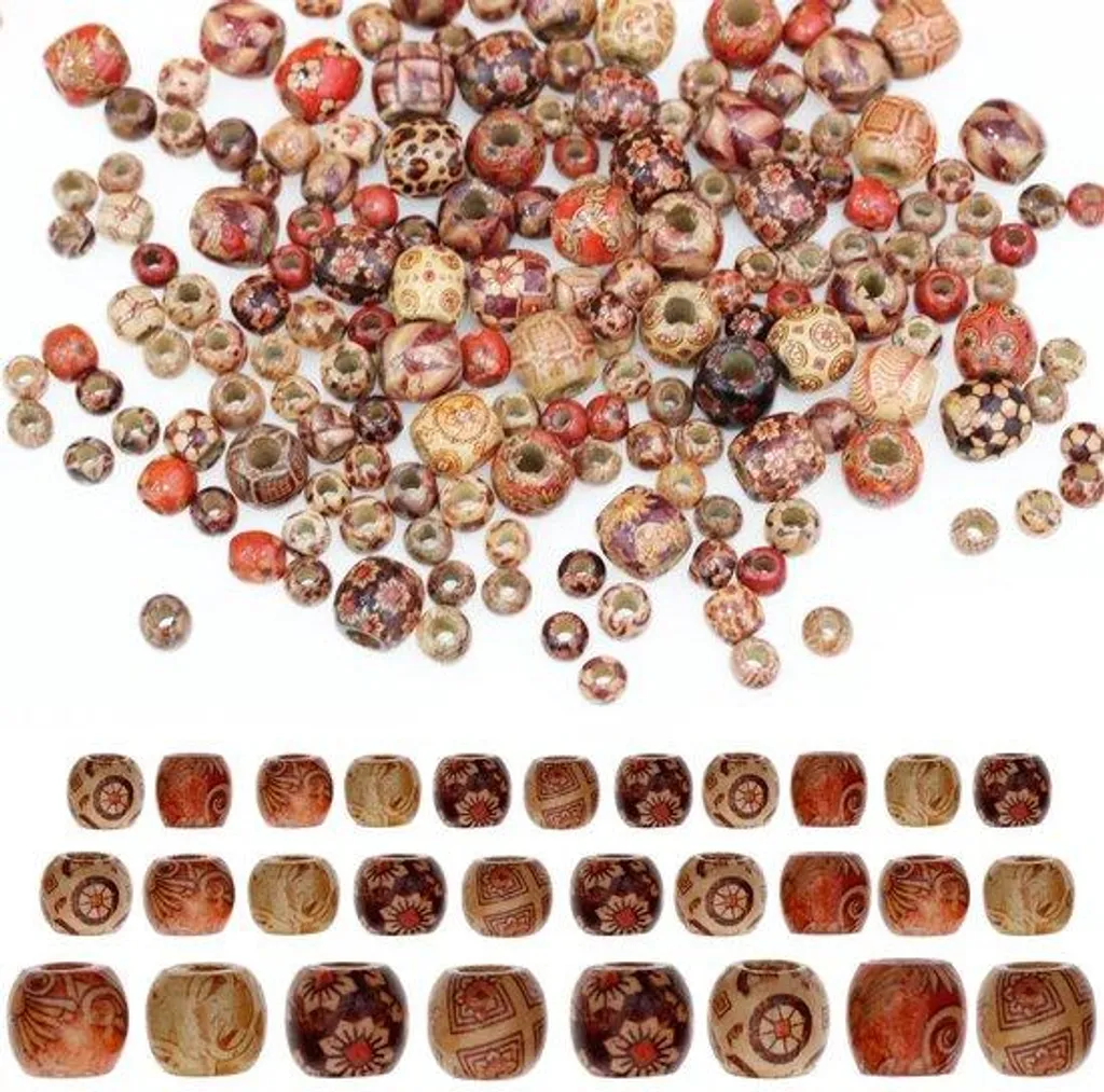 Billes en bois ovales pour tressage de paniers et macramé 10 à 17 mm