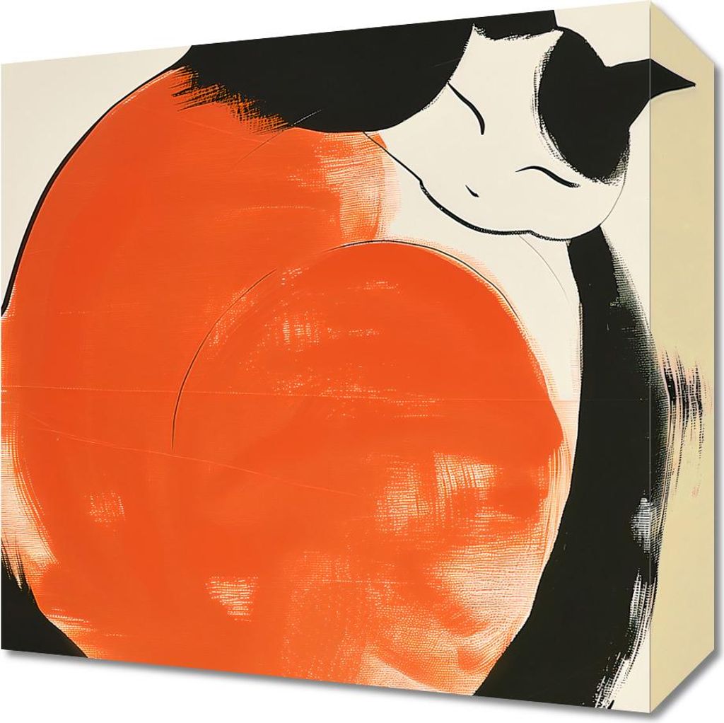 Bild 30x30cm Yin und Yang Katzen