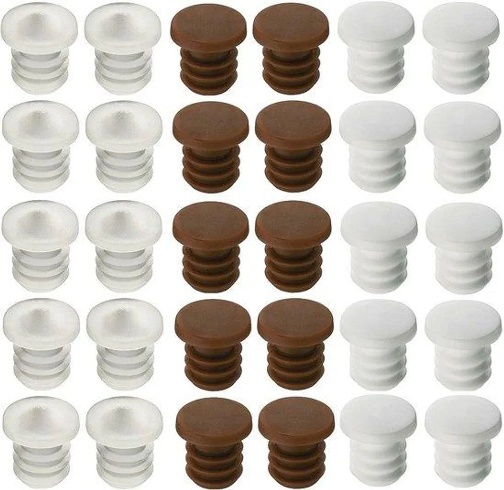 Butées amortisseurs de porte battante - 6mm - Set de 10 - Finition Transparente
