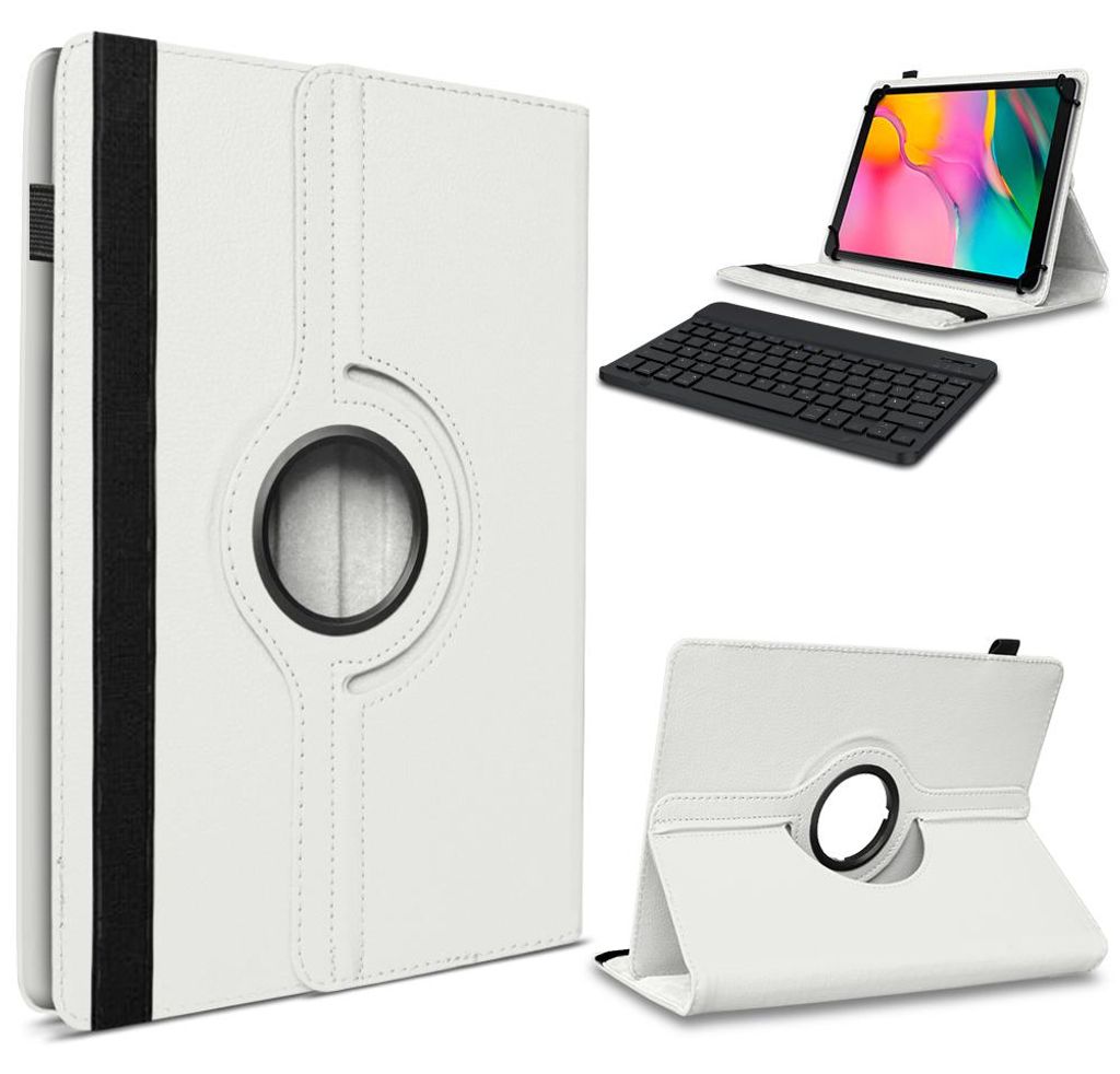 Hülle Tastatur Tasche für Samsung Galaxy Tab S11 S10 S9 FE Schutzhülle DrehbarFarbe 360 Uni:Weiss