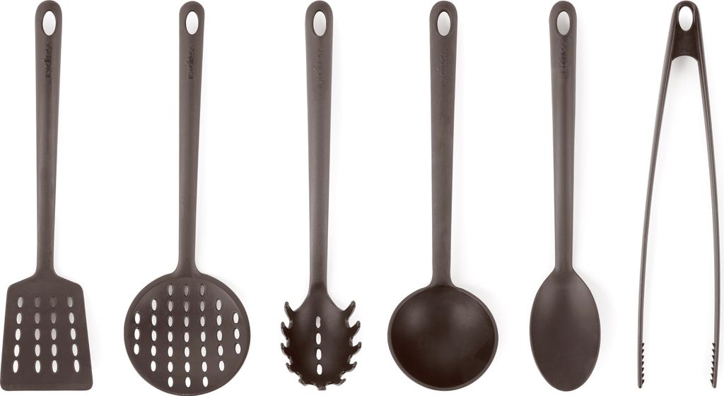 Excelsa set von 6 küchenutensilien Naif nylon brown