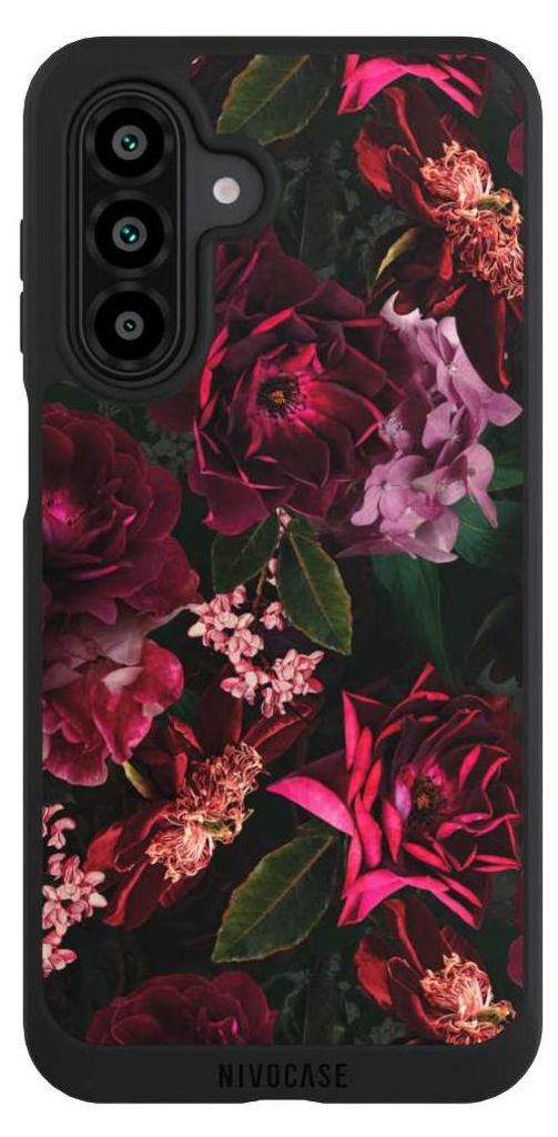 NIVOCASE Handyhülle für Samsung Galaxy A17 5G Hülle NIVOpure Case Schwarz Blumen Blüte Rose