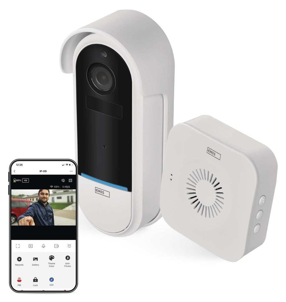 GoSmart Domovní bezdrátový bateriový videozvonek IP-15S s WiFi