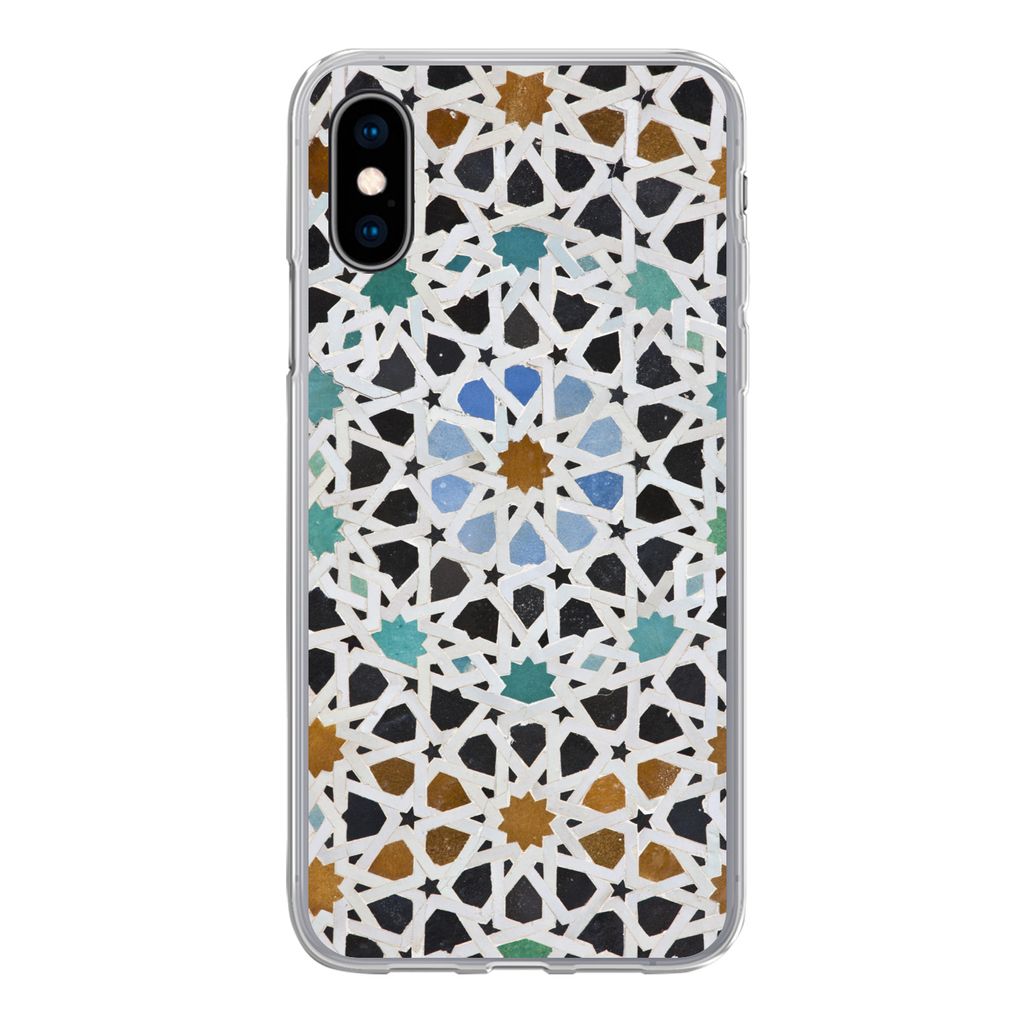 MuchoWow Handyhülle Schutzhülle Hülle für iPhone X Ein marokkanisches Mosaikdetail Silikon Softcase Handy Hülle - Handyhülle