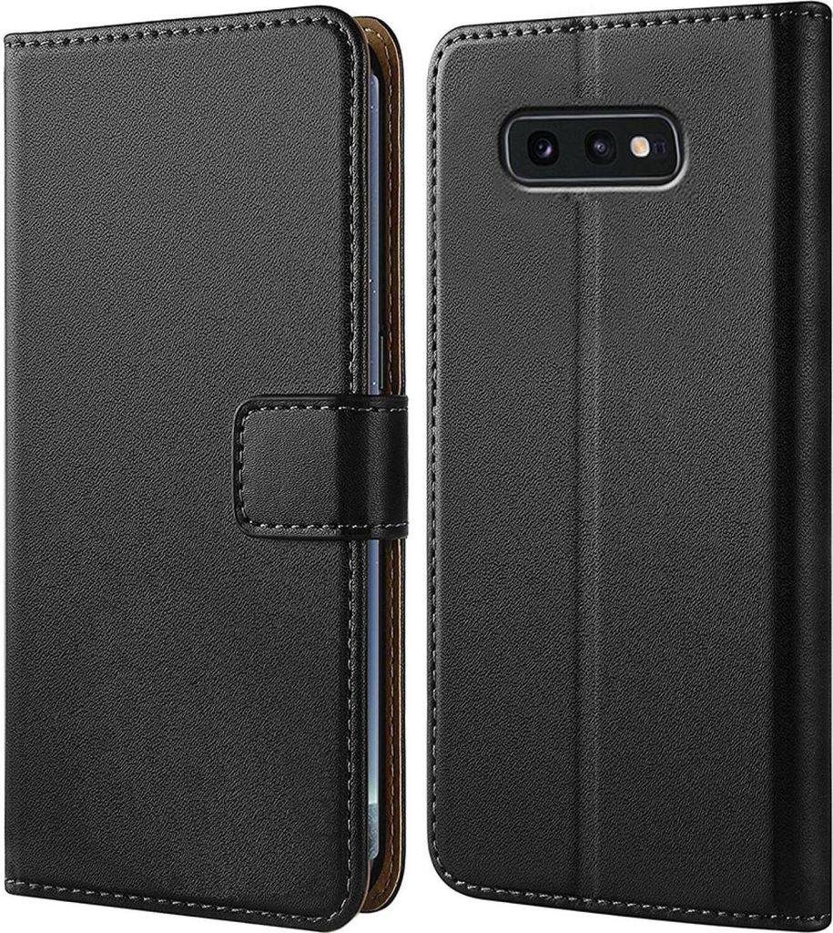 Handy Tasche für Samsung Galaxy S10e Schutzhülle Bookstyle Etui Klapphülle Wallet Flip Cover Case Schwarz