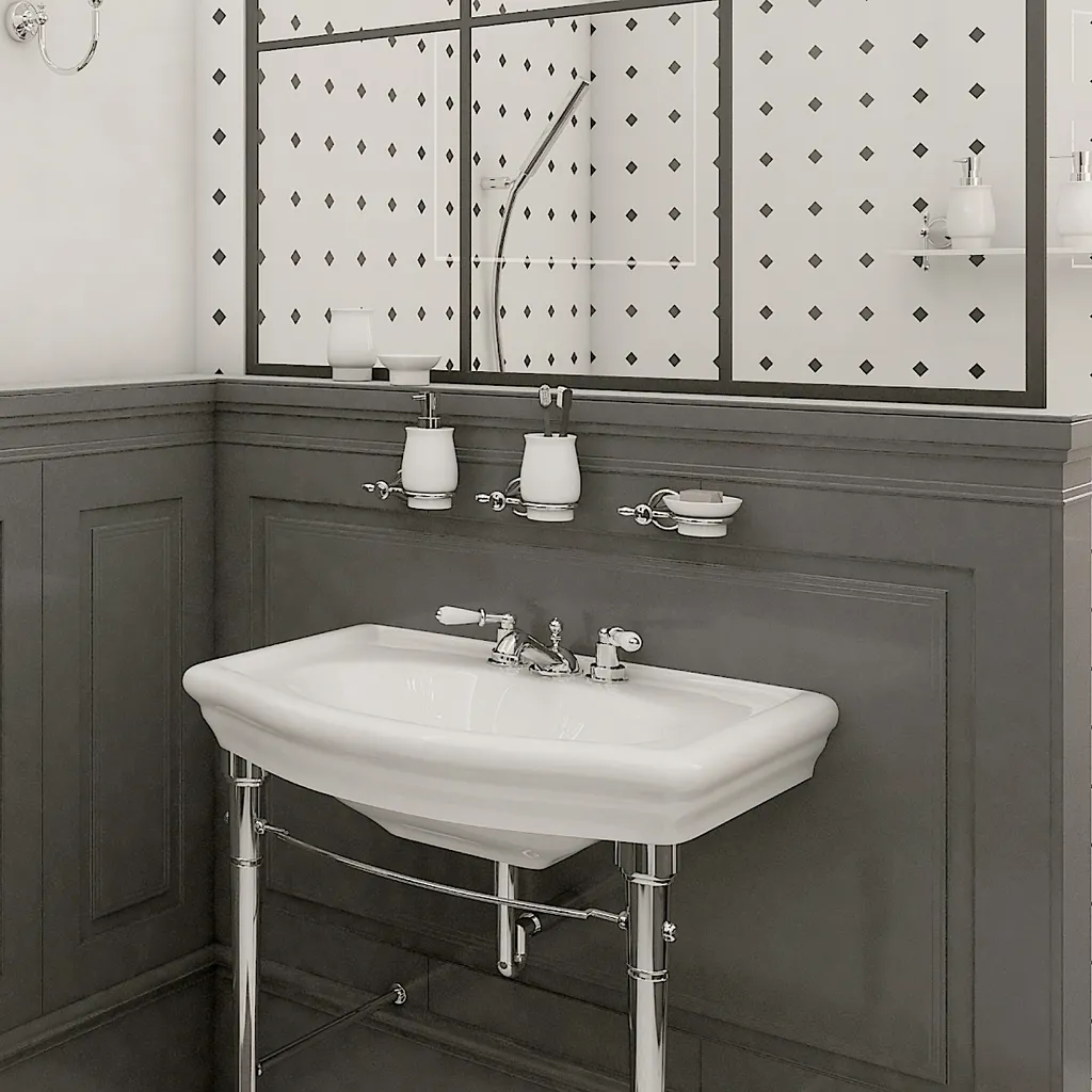 Porte-gobelet design en céramique blanc chrome - Gamme Nimco Lada