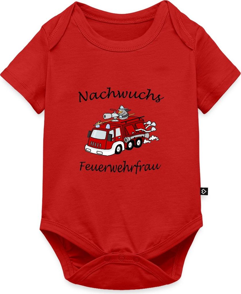 Spreadshirt Nachwuchs Feuerwehrfrau Kurzarm Tages Baby Body, 80 (9-12 M.), Rot