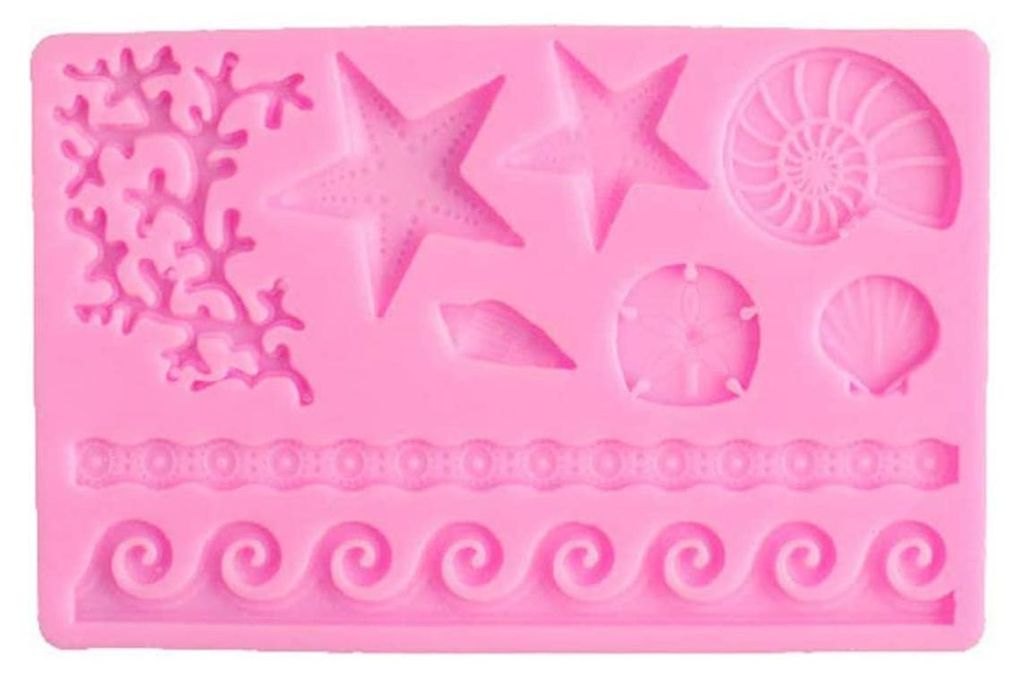Fondant-Ausstecher für Tortendekoration, 3D-Silikonform zum Backen, Fondant-Ausstecher in Form einer Muschel oder eines Meerestieres, Fondantformen
